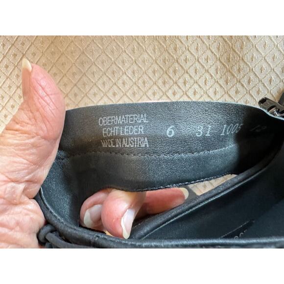 Paul Green Women's Black Bootie Sandal US Sz 7.5/8 Peep Toe Block Heel Zip - Picture 11 of 11